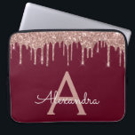 Burgund Rosa Rose Gold Glitzer Sparkone Monogramm Laptopschutzhülle<br><div class="desc">Burgund und Pink - Rose Gold Imitats Dripping Modern and Elegant Girly Glitzer and Sparkle Elegant Monogram Case. Dieser Fall kann so angepasst werden,  dass er Ihren Anfangs- und Vornamen enthält.</div>