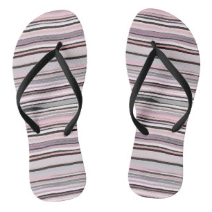 Burgund, Rosa und Lila Streifen Flip Flops