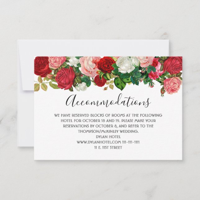 Burgund Rose Blumengarten Blume Hochzeit RSVP Karte (Vorderseite)