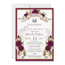 Burgund Rose Blumenkohl Western Charro Quinceanera