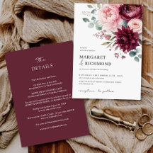 Burgund & Rosé-Blüten Hochzeit Alles-in-Einem