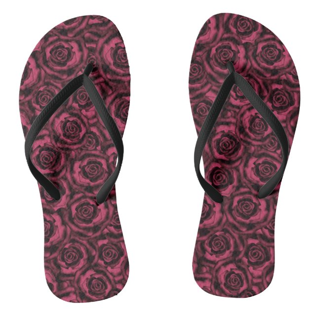 Burgund-Rose Flip Flops (Fußbett)