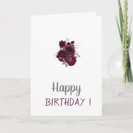 Burgund-Rose Geburtstag Karte