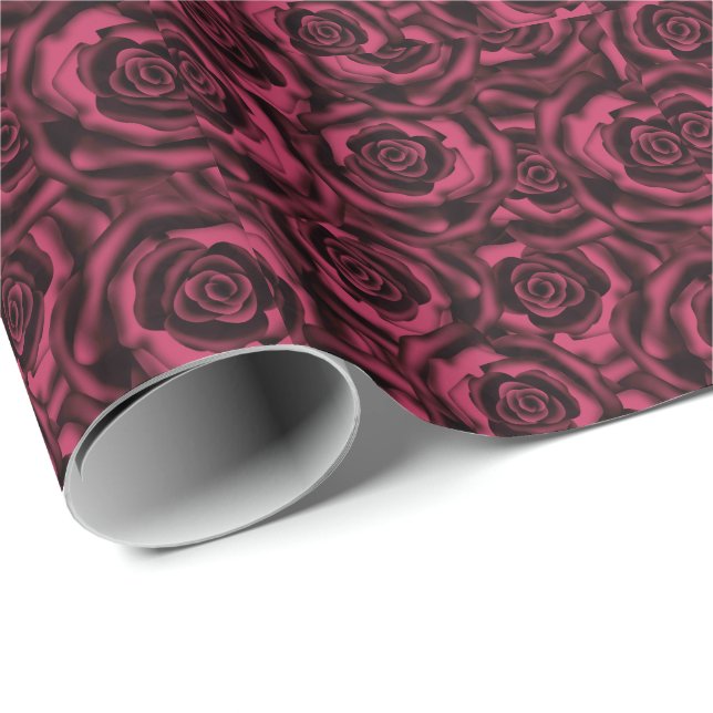 Burgund-Rose Geschenkpapier (Rolleneckpunkt)
