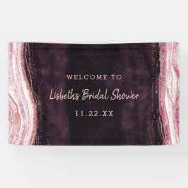 Burgund & Rose Gold Geode Brautparty Willkommen Banner