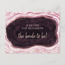 Burgund & Rose Gold Geode Brie zu Rezept Card Ankündigungspostkarte