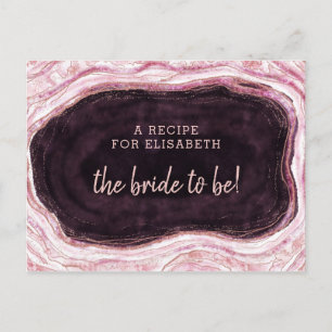 Burgund & Rose Gold Geode Brie zu Rezept Card Ankündigungspostkarte