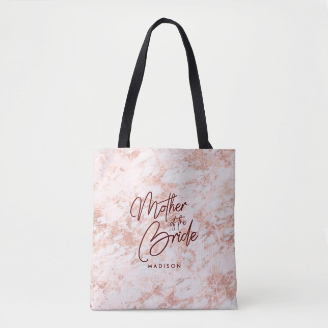 Burgund & Rose Goldmarmor Mutter der Braut Tasche (Vorderseite)