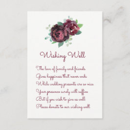Burgund Rose Hochzeit Wunschkarten Begleitkarte