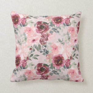 Burgund-Rose in Rosa Kissen