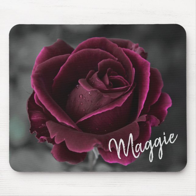 Burgund-Rose Mousepad (Vorne)