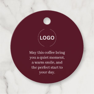 Burgund-Rot-Logo-Anhänger für Kaffee - Stiller Mom Geschenkanhänger