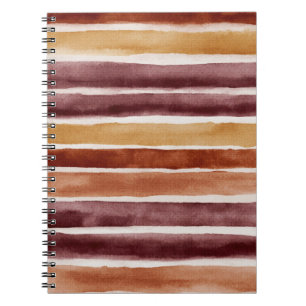Burgund Rot Orange Pfirsich Rot Streifen Notizblock