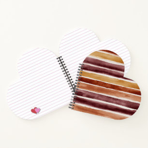 Burgund Rot Orange Streifen Notizbuch