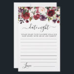 Burgund Rot Rosa Blütenpinsel Morgenkarte<br><div class="desc">Ein schöner bordeauxroter und rosafarbener Blumenrand thront auf dieser Date Night Card. Koordiniert mit der Rosive Brautparty Collection.</div>