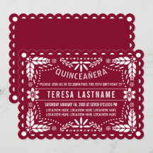 Burgund rot-weiße Papagei Picado Quinceañera