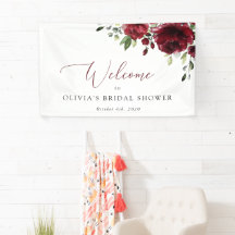Burgund Rote Blume, Boho, Brautparty Willkommen