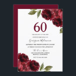 Burgund Rote Rosen Elegante 60. Geburtstagsparty Einladung<br><div class="desc">Burgund Rote Rosen Elegant 60. Geburtstagsparty Einladung Siehe Matching Kollektion in Nest und Nest Store</div>