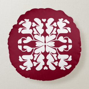Burgund Roter Deko Rundes Kissen