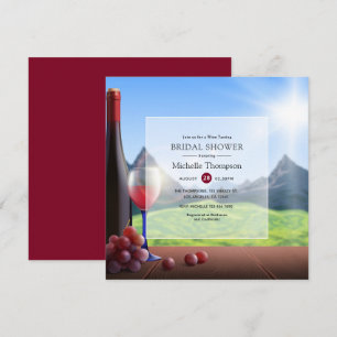 Burgund Roter Wein Degustation Brautparty Einladung