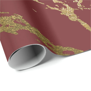 Burgund Rubin Gold Marmor Shiny Glam Abstrakt VIP Geschenkpapier