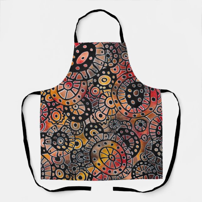 Burgund Ruhige Oval Corals Original Kunst Schürze (Vorderseite)