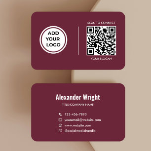 Burgund Scan Code Kontakt Visitenkarte