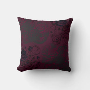Burgund & Schwarz Dark Garden Gothic Glamour Kissen