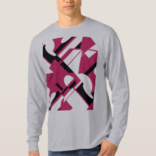 Burgund-Schwarz diagonale geometrische Kunst MCM-i T-Shirt