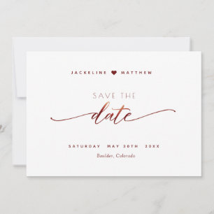 Burgund Script einfache Briefmarke Hochzeit Speich Save The Date