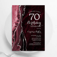 Burgund Silver Agate 70. Geburtstag