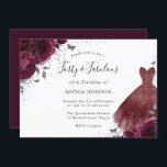 Burgund Sparkle Dress Rose 40 & Fabulous 40. Einladung<br><div class="desc">Burgundy Sparkle Dress Rose 40 & Fabulous 40. Einladung Mehr elegante Blumenmotive in unserem Shop!</div>