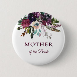 Burgund Splendor florale weiße Mutter der Braut Button