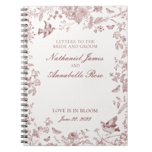 Burgund Toile Hochzeitbriefe und Bräuche Notizblock