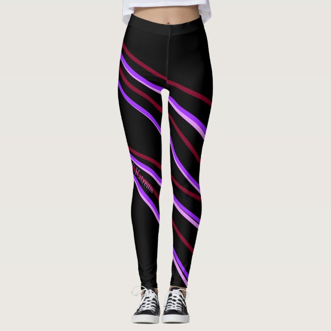 Burgund-Trip-Leggings Leggings (Vorderseite)