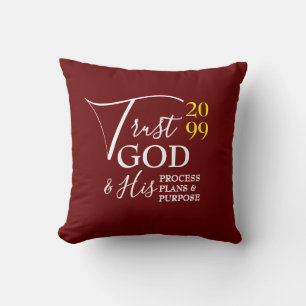 Burgund TRUST GOD Christliches neues Jahr Kissen