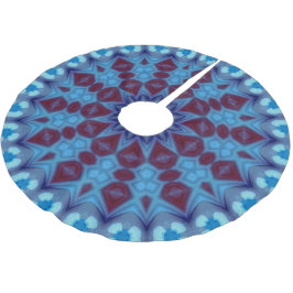 Burgund und Blau 001 Baumskirt Polyester Weihnachtsbaumdecke