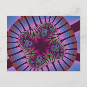 Burgund und blaue Blume Postkarte