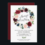 Burgund und Blauer Blumenreath 16 . Geburtstag Einladung<br><div class="desc">Einladung von Burgund und Blauer Blumengarten 16 . Geburtstag. Mit dieser femininen und rustikalen Einladung laden Sie Familie und Freunde zu Ihrem 16. Party ein. Diese individuelle Einladung bietet einen Blumenkranz in Aquarelltönen aus Blau, Bordeaux, Rot und Rot mit Blattwerk. Diese blumengeschmückte Einladung eignet sich hervorragend für Herbst- und Böhmerveranstaltungen....</div>
