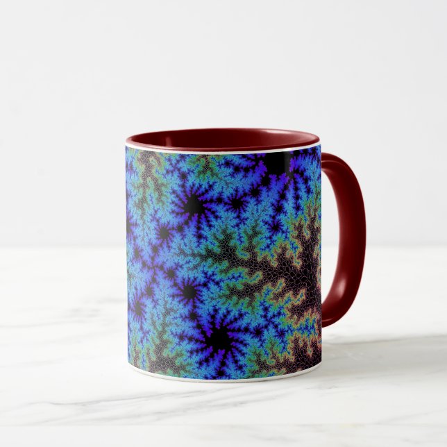 Burgund und Blauer Speckle Tasse (VorderseiteRechts)