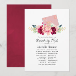 Burgund und Blush Baby oder Brautparty per Mail Einladung