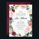 Burgund und Blush Blumenreath Fall Bar Mitzvah Einladung<br><div class="desc">Mit dieser blumenreichen Bar mitzvah-Einladung laden Sie Familie und Freunde zu Ihrer Veranstaltung ein. Es ist mit einem blumengeschmückten Wasserschrei aus Bordeaux, Rose, Elfenbein und Orangenbäumen, Rose, Mummen und anderen Blume mit Blattwerk ausgestattet. Diese blumenreiche Einladung eignet sich perfekt für Herbst oder Herbst Bar mitzvahs. Personalisieren Sie diese durch Hinzufügen...</div>