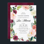Burgund und Blush Blumenreath Fall Bar Mitzvah Einladung<br><div class="desc">Mit dieser blumenreichen Bar mitzvah-Einladung laden Sie Familie und Freunde zu Ihrer Veranstaltung ein. Es ist mit einem blumengeschmückten Wasserschrei aus Bordeaux, Rose, Elfenbein und Orangenbäumen, Rose, Mummen und anderen Blume mit Blattwerk ausgestattet. Diese blumenreiche Einladung eignet sich perfekt für Herbst oder Herbst Bar mitzvahs. Personalisieren Sie diese durch Hinzufügen...</div>