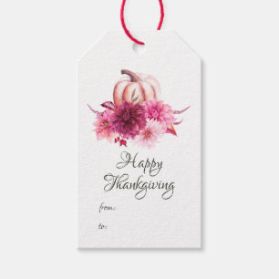 Burgund und Blush Erntedank Geschenkanhänger