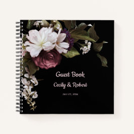 Burgund und Blush Pink Florals WedgGuest Notizbuch