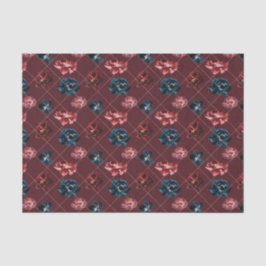 Burgund und Blüten (Design 2 Red Series) Seidenpapier