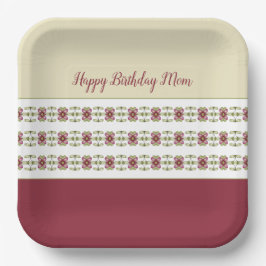 Burgund und Creme Pappteller