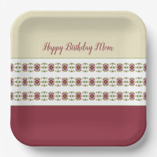 Burgund und Creme Pappteller