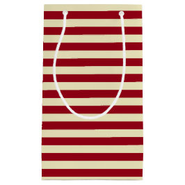 Burgund und Creme Streifen Kleine Geschenktüte