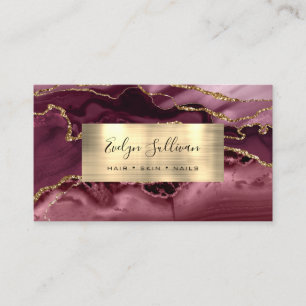 Burgund und Gold Agate Business Card Visitenkarte